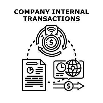 Company internal transactions data management concept Stock Illustration