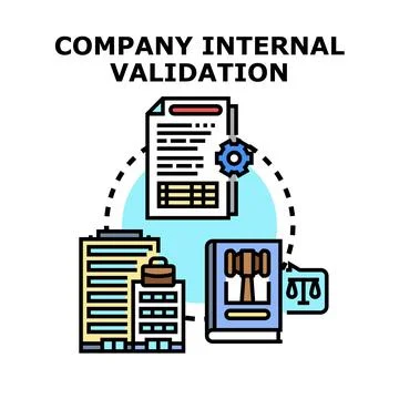 Company internal validation process and compliance regulations Illustrazione stock
