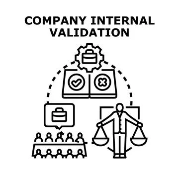 Company internal validation process business assessment concept Stock-Illustration