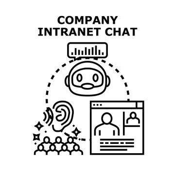 Company intranet chat bot communicating with employees Stock Illustration