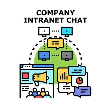 Company intranet chat communication network concept Stock Illustration