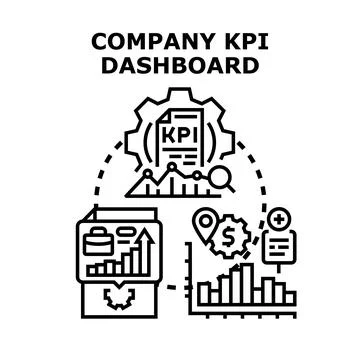 Company kpi dashboard performance analysis visualization Stock Illustration