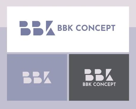 Company lettermark logo concept with basic shape for letter logo BBK  Illustrazione stock