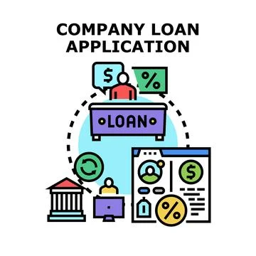 Company loan application process for business financing Stockillustratie
