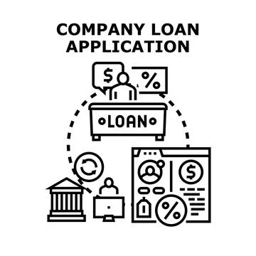 Company loan application process for business financing Stock Illustration