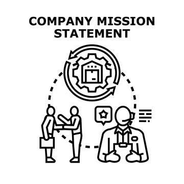 Company mission statement and core business values Stock Illustration