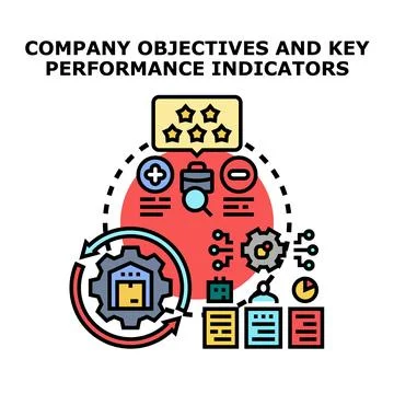 Company objectives and key performance indicators concept Stock Illustration