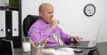 Company Office Room Starved Businessman Work Computer Eating Pretzels Drink Milk 4k or 4k+ Resolution