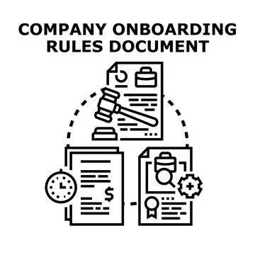 Company onboarding rules document vector concept Stock Illustration