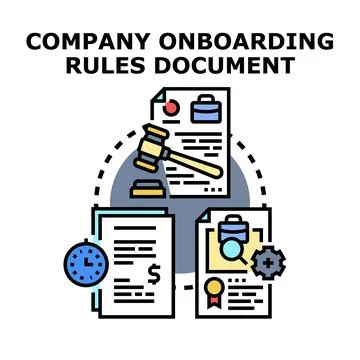 Company onboarding rules document vector concept Stock Illustration