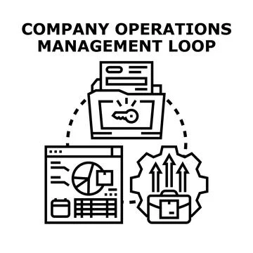 Company operations management loop concept illustration Ilustração Stock