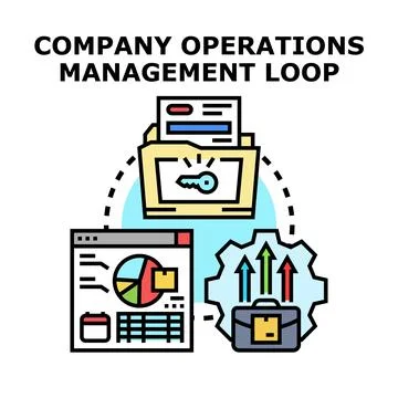 Company operations management loop concept illustration Stock Illustration