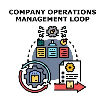 Company operations management loop process workflow diagram Stock Illustration