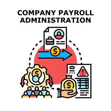 Company payroll administration managing employee compensation process Stock Illustration