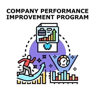 Company performance improvement program for business growth Stock Illustration