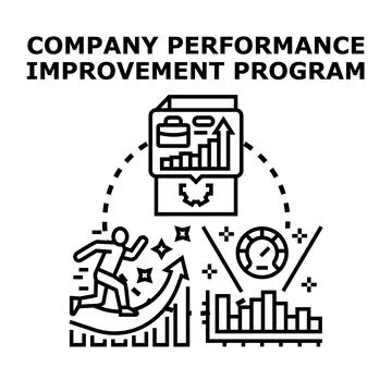 Company performance improvement program for business growth Stock Illustration