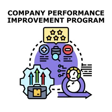 Company performance improvement program creating business growth Stock Illustration