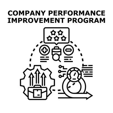 Company performance improvement program creating business growth Stock Illustration