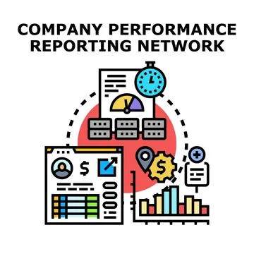 Company performance reporting network vector illustration Stock Illustration