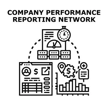 Company performance reporting network vector illustration 스톡 일러스트