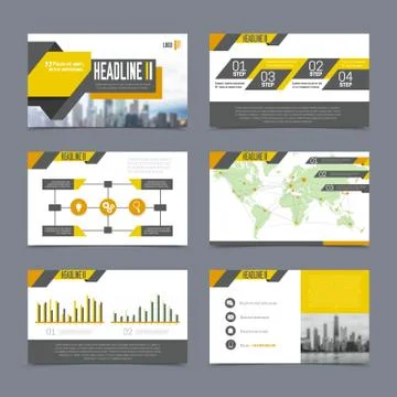 Company Presentation Templates Set 스톡 일러스트