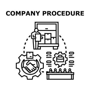 Company procedure concept developing business operations strategy Stock Illustration