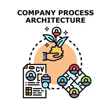 Company process architecture structure and human resources development Stock Illustration