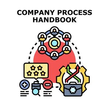 Company process handbook outlining workflow and team strategy イラスト素材