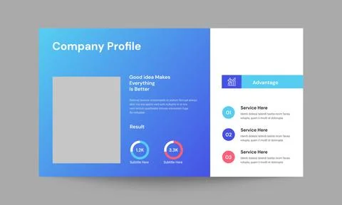Company Profile Slide Presentation Template Professional Corporate Design Stock Illustration