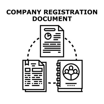 Company registration documents process business formation Illustrazione stock