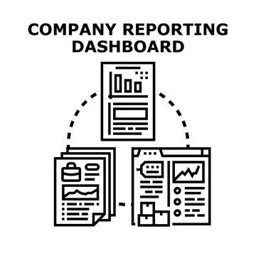 Company reporting dashboard for business analytics management Stock Illustration