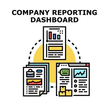 Company reporting dashboard for business analytics management Stock Illustration