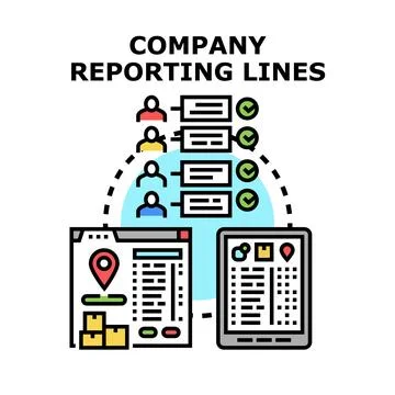 Company reporting lines and task management system Stock Illustration