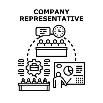 Company representative working meeting presenting business strategy Stock Illustration