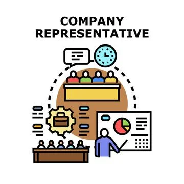 Company representative working meeting presenting business strategy Stock Illustration