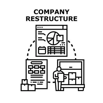 Company restructuring process leading to business optimization Stock Illustration