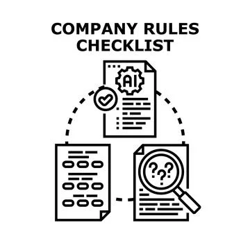 Company rules checklist and artificial intelligence regulation Illustration