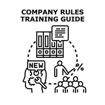 Company rules training guide implementing new policies Illustrazione stock