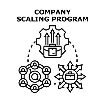Company scaling program conceptual illustration for business growth Illustration