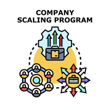 Company scaling program conceptual illustration for business growth Illustration