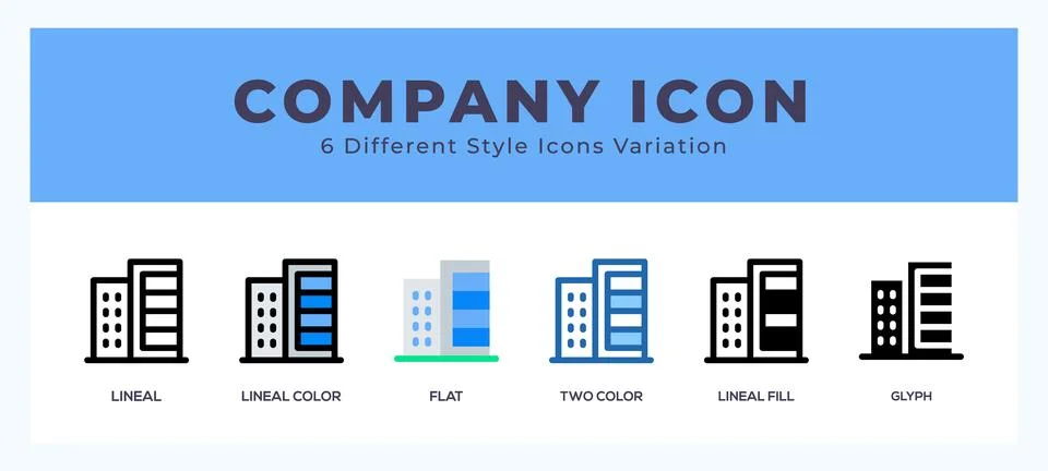 Company set of vector icon. For web. and mobile app Stock Illustration
