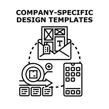 Company specific design templates creation process Stock Illustration