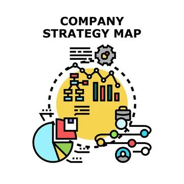 Company strategy map analyzing business plan development Stockillustratie