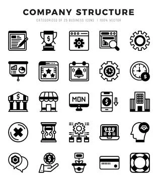 Company Structure elements. Lineal Filled web icon set. Simple vector illus.. Stock Illustration