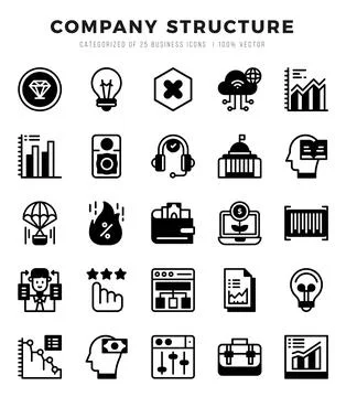 Company Structure elements. Lineal Filled web icon set. Simple vector illus.. 스톡 일러스트