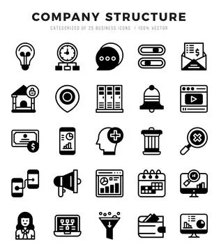 Company Structure elements. Lineal Filled web icon set. Simple vector illus.. Stock Illustration