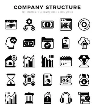 Company Structure elements. Lineal Filled web icon set. Simple vector illus.. Stock Illustration