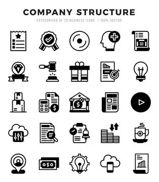 Company Structure elements. Lineal Filled web icon set. Simple vector illus.. Stock Illustration