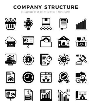 Company Structure elements. Lineal Filled web icon set. Simple vector illus.. Stock Illustration