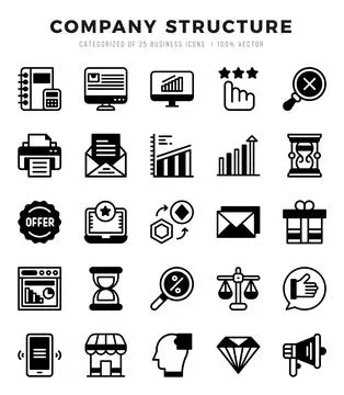 Company Structure elements. Lineal Filled web icon set. Simple vector illus.. Stock Illustration